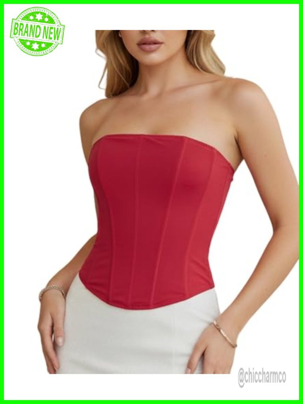 Women's Overbust Corset Strapless Fishbone Bustier Back Zipper Bodyshaper